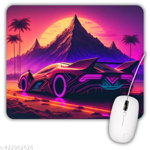 Synthwave Sunset Car Mousepad